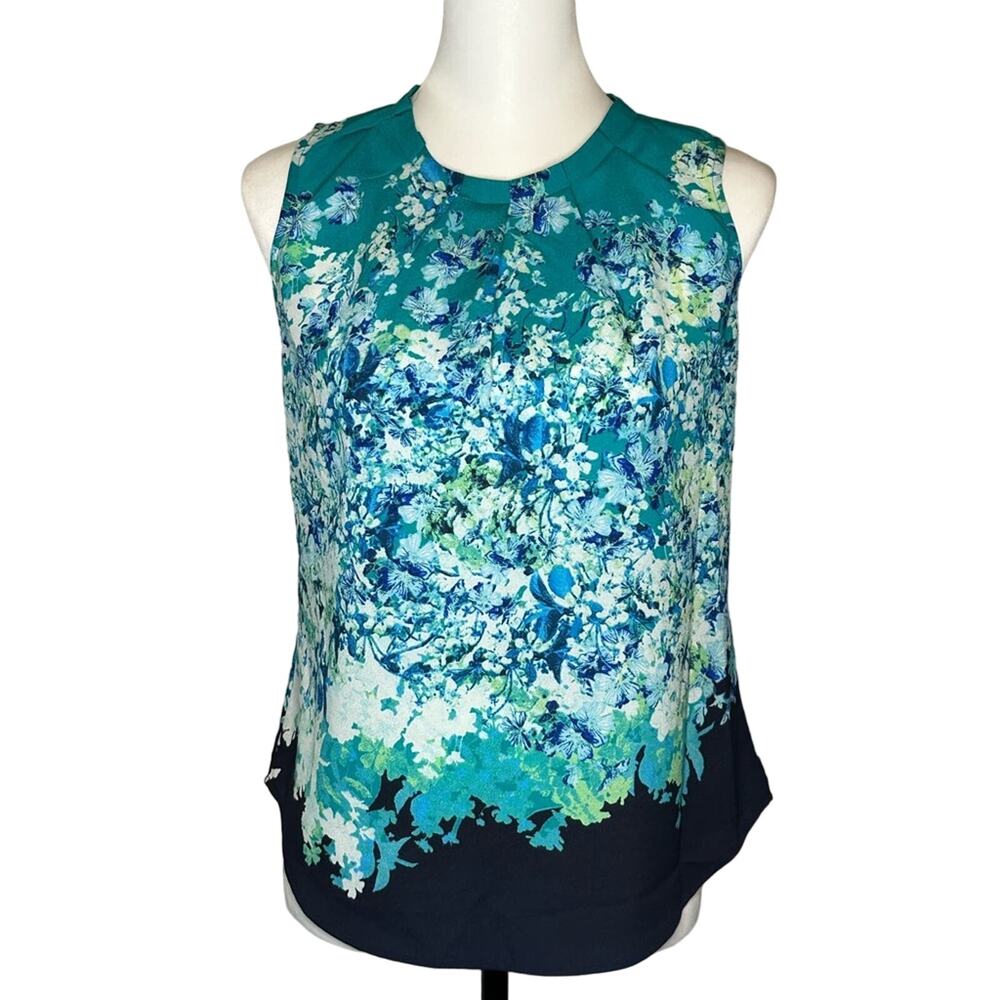 New York and Company Workwear Tank Green and Black Size XS